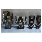 Four Mayan Themed Decorative Inlay Masks