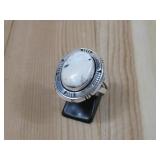 Navajo Sterling Silver White Buffalo Ring See Info