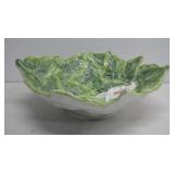 Vtg Italian Majolica Ceramic Serving Bowl See Info