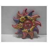 Handpainted Terra Cotta Sun Outdoor Decor See