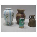 Three Ceramic Vases Tallest 9'
