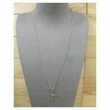 Sterling Silver Cross Pendant Necklace Hallmarked