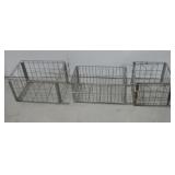 Three Vtg Metal Dairy Crates See Info