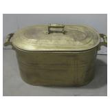 Gold Painted Aluminum  Bucket W/Lid See Info