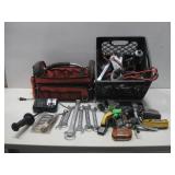 Tool Bag W/Various Wrenches Jumper Cables See
