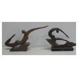 Two Handcrafted Wood Sculptures Costa Rica See
