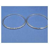 Two S.S Diamond Cut Bangle Bracelets Hallmarked