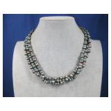 VTG SterlingSilver MultiStrand Turq/Coral Necklace