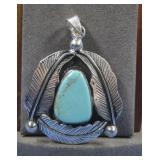 VTG Nickel Silver Turq Pendant N/A