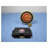 Vtg Chicago Cubs Button, Wrigley Token & Holder