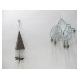 Chicken Rain Bells W/Dragon Fly Wind Chimes 24'