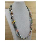 S.S. Double Strand Multi Color Beaded Necklace