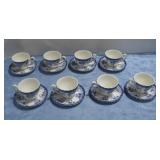 Myott Straffordshire England Blue Transfer Dishes