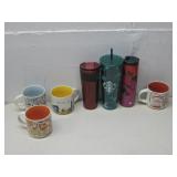 Assorted Starbucks Mugs Thermos & Tumbler W/Straw
