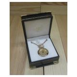 Goldtone Necklace W/ Coin Pendant Watch