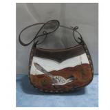 Hand-Tooled Leather Roadrunner Bag - Southwestern