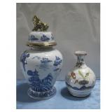 Italian Pottery Vase W/Blue& White Porcelain See