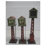 Three Vtg MAR Train Trackside Buildings Tallest 1'