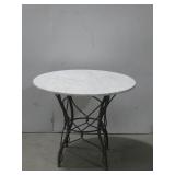 Marble Top W/Metal Base Table Top 35' Base 28.5'