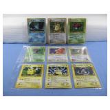 Nine Japanese Pokemon Trading Cards In Sleeve