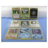 Nine Assorted Pokemon Trading Cards In Sleeve