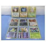 Nine Assorted Pokemon Trading Cards W/ 1st Edition