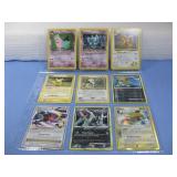 Nine Assorted Pokemon Trading Cards W/ Holo's
