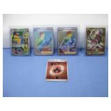 4 Sleeved Pokemon Cards & Written On Energy Card
