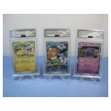 Three Graded Japanese Pokemon Cards