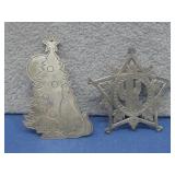 Two SW Style Metal Cut Pendants