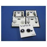 Five NIOP Pairs Of Napier Clip On Earrings