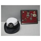 Assorted Pins, US Coast Guard Hat