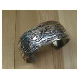 Sterling Silver Navajo Scroll Bracelet Hallmarked