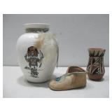 Three Assortment Pottery - Signed Largest 6'