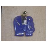 14K Gold Tested Lavender Jade Elephant Pendant See
