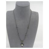 Sterling Silver White Opal Cross Pendant & Chain