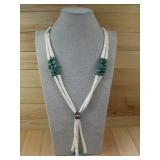 Santo Domingo Turquoise & White Clam Shell See