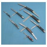 Eight Assorted Pocket Knives Schrade & More
