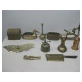 Vtg Brass Collectibles, Butterfly, Cat,Trinket Box