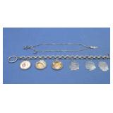 Sterling Silver Charm Bracelet 34g