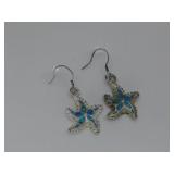 S.S Vtg. Tested Starfish Opal Earrings