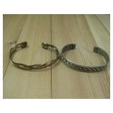Two Braided Mixed Metal Bracelets