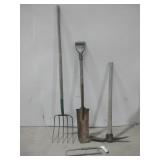 Yard Tools, Pitch Fork, Hand Saw & More