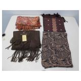 Four Assorted Scarves Alpaca, Lambswool Mix See