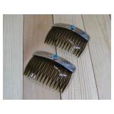 Two Sterling Silver & Turq. Hair Combs Hallmarked