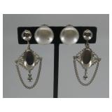 Two Pairs Of Vtg Screw Back & Clip Earrings