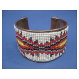 N/A Beaded Copper Cuff Bracelet