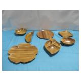 7 Monkeypod Assorted Wood Serving Pieces Lotus See