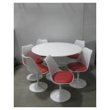 MCM Enameled Table W/Six Matching Chairs See Info