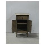 Solid Wood Rustic Carved Cabinet W/Drawer See Info